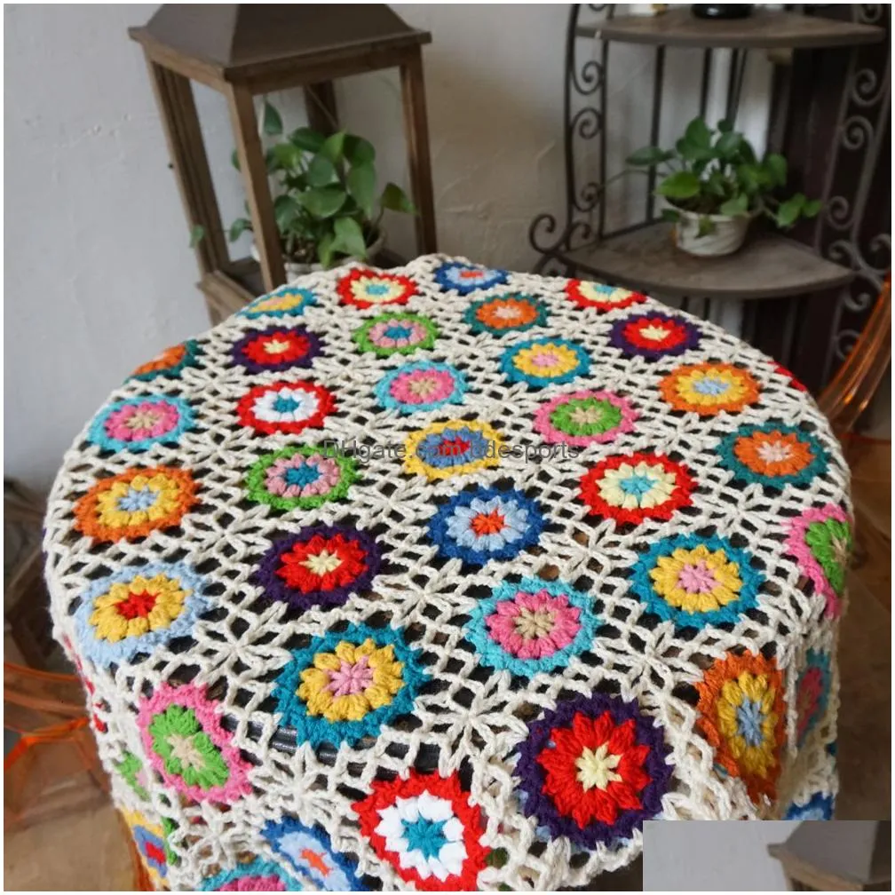 Blanket Handmade Original Cloghet Cushion Felt Pastoral Style Craft Home Living Gift Decoration 230914 Drop Delivery Dhrbp