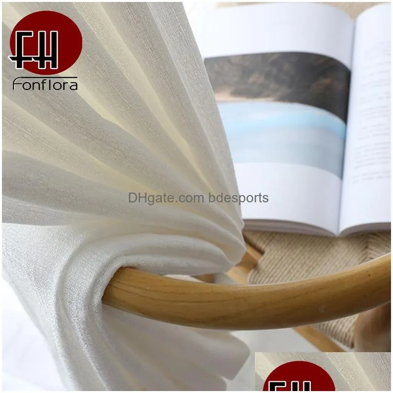 Sheer Curtains Modern White Thick Tle For Living Room Curtain Bedroom Window Custom Size Ready-Made Rideaux Pour Le Drop Delivery Dh2Fk