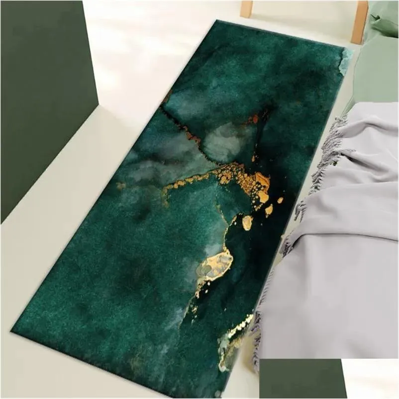 carpets carpets luxury dark green bedside mat long nonslip kitchen for floor washable absorbent bathroom and toilet doormat