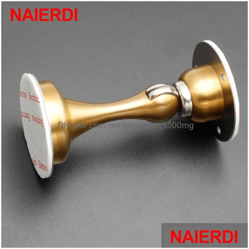 Door Catches & Closers Door Catches Closers Naieridi Non-Punch Sticker Stop Water-Proof Stainless Steel Magnetic Stopper Furniture Har Dhdtx