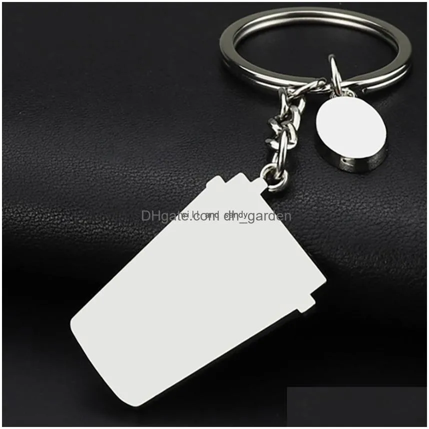 Key Rings Coffee Bean Cup Key Ring Metal Enamel Keychain Bag Hanging Women Men Fashion Jewelry Will And Drop Delivery Jewelr Dhgarden Dhgn7