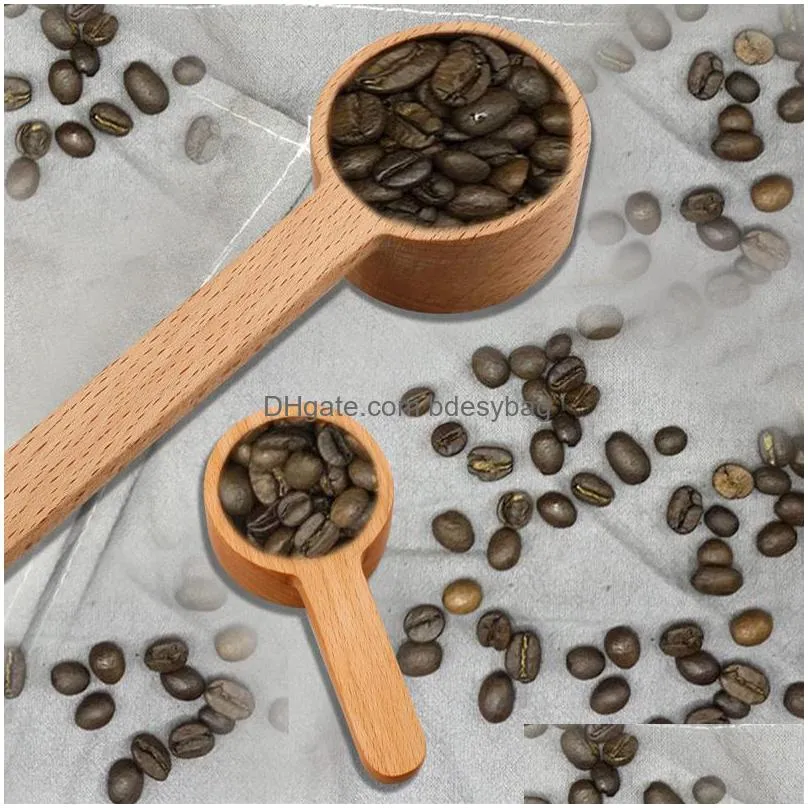 Coffee Scoops Beech Wooden Coffee Scoop Measuring Spoon For Ground Beans Protein Powder Jars Wholesale Lx4721 Drop Delivery Home Garde Dhyei