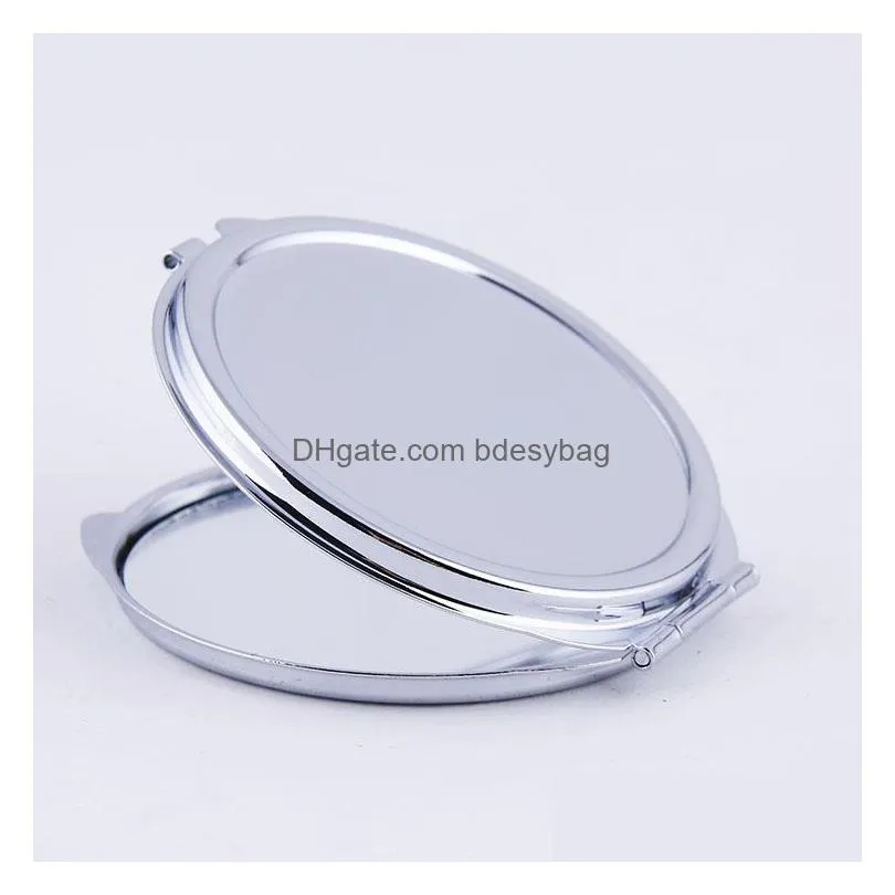 Mirrors Diy Make Up Mirror Iron 2 Face Sublimation Blank Plated Aluminum Sheet Girl Gift Cosmetic Compact Mirrors Portable Decoration Dheeq