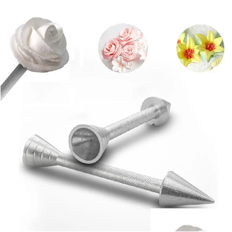 Cake Tools Aluminum Alloy Sticks Dessert Kitchen Accessories Needle Cone Holder Cake Tools Baking Decor Stick Pi Lx4970 Drop Delivery Dhnnb