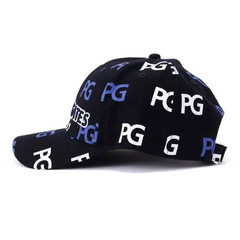 Unisex PG Golf Hat Royal Blue or White Colors Sports Baseball Cap Outdoor Sports Leisure Peaked Caps