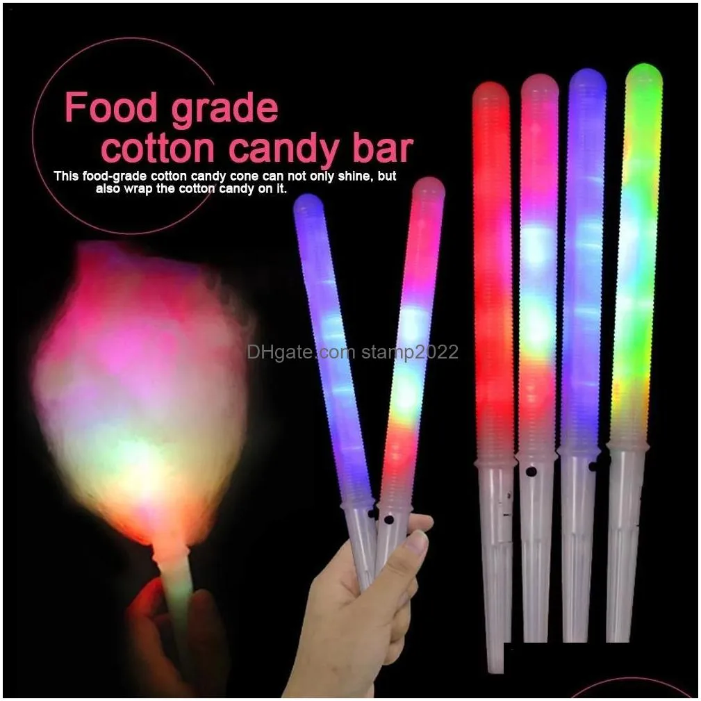 cotton candy light cones party favor colorful glowing luminous marshmallow cone stick halloween christmas supply flashing color fy5031