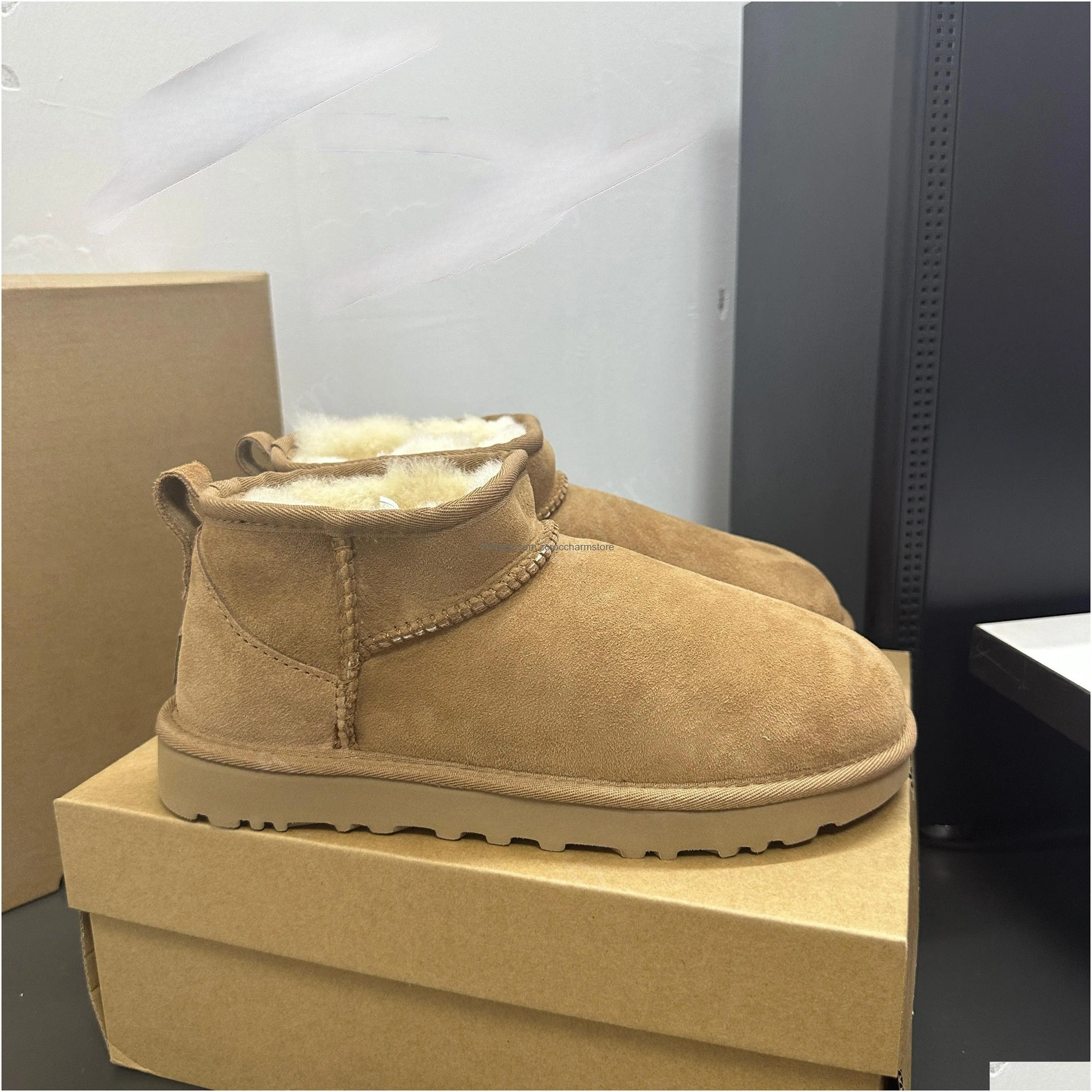 ultra mini platform boot designer woman winter ankle australia snow boots thick bottom real leather warm fluffy booties with fur size