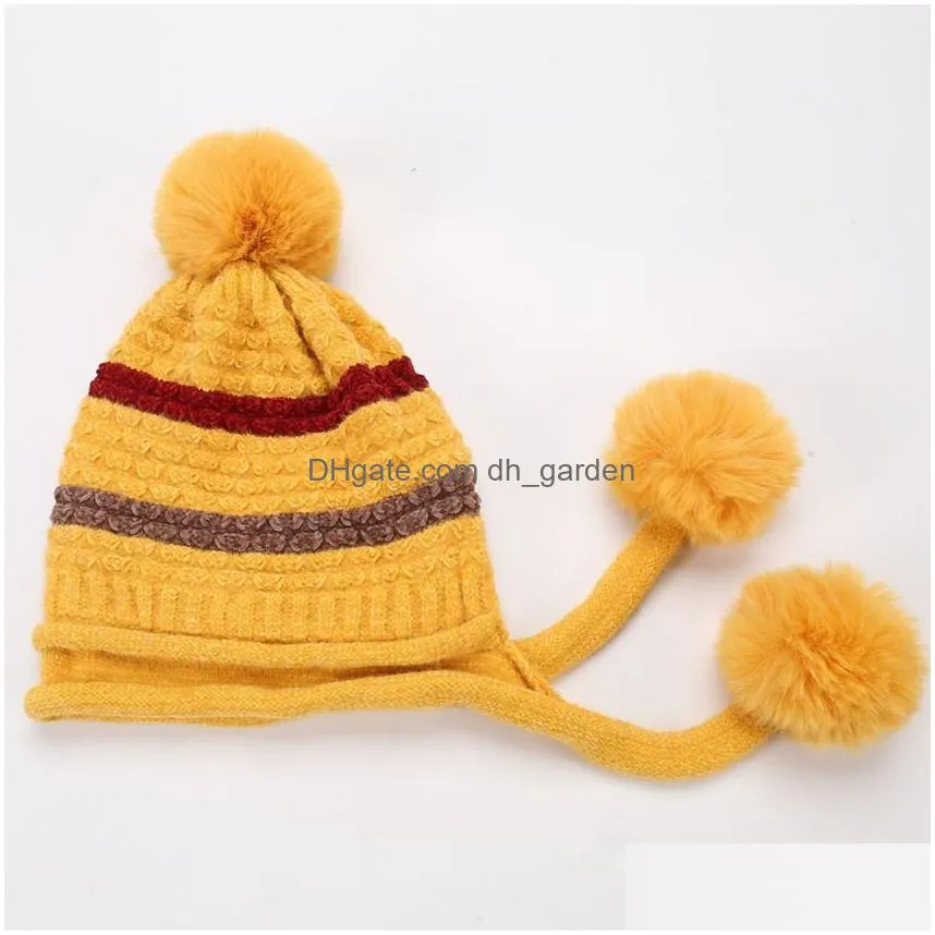 Stingy Brim Hats Fur Ball Pom Cap Winter Warm Chenille Soft Hat Cloak Hats Beanie For Women Fashion Drop Delivery Fashion Ac Dhgarden Dha4H