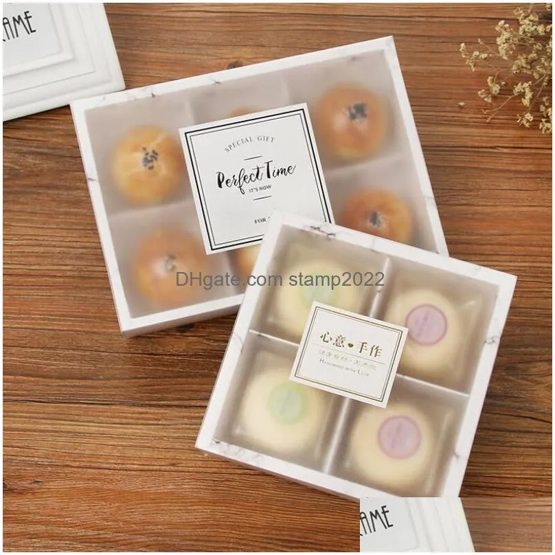 transparent frosted cake box gift wrap mooncake cakes pack packaging dessert macarons pastry packaging boxes lx3166 wjy591