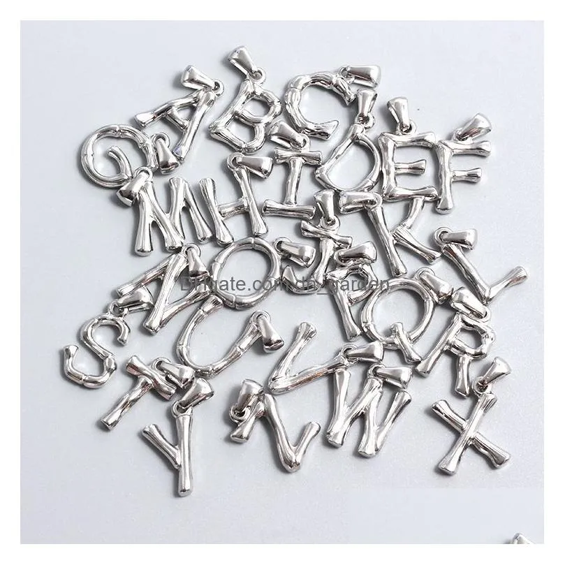 Pendant Necklaces Stainless Steel 26 Alphabet Initial Letter Pendant Gold Sier Plated Non Tarnish Charms For Jewelry Making Dhgarden Dh5Xg