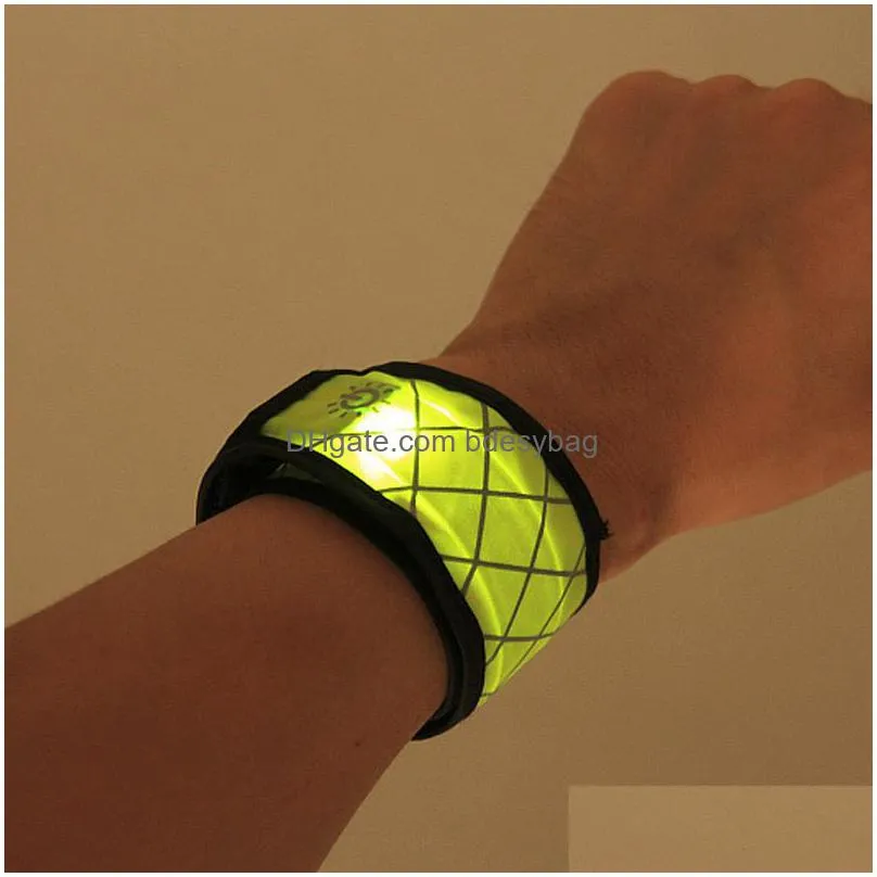 Party Decoration Nylon Led Sports Slap Wrist Strap Band Wristband Light Flash Bracelet Glowing Armband Factory Wholesale Lx2233 Drop D Dhlg4