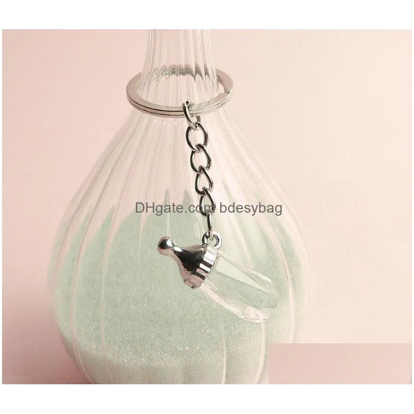 Party Favor New Baby Shower Favor Gifts Baptism Christening Guest Souvenirs Crystal Milk Bottle Keychain Key Ring Za4408 Drop Delivery Dhedg