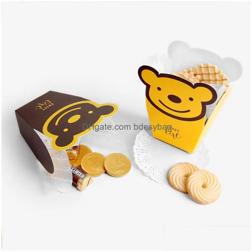 Gift Wrap Animal Baby Shower Birthday Party Cute Gift Bag Candy Bags Cookie Bear Box Greeting Paper Ct0315 Drop Delivery Home Garden F Dhvkf