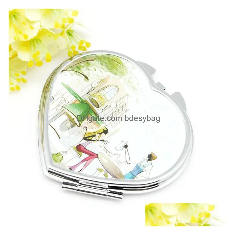 Mirrors Diy Make Up Mirror Iron 2 Face Sublimation Blank Plated Aluminum Sheet Girl Gift Cosmetic Compact Mirrors Portable Decoration Dheeq