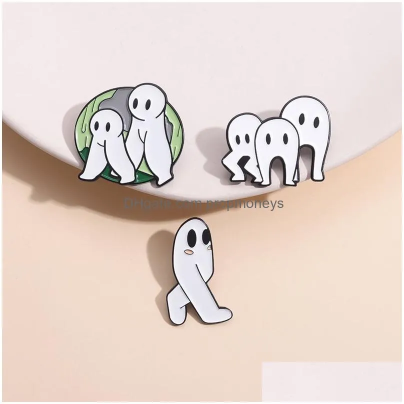 halloween ghost leg badge cute anime movies games hard enamel pins collect cartoon brooch backpack hat bag collar lapel badges