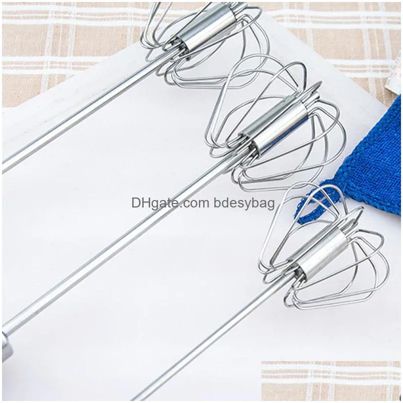 Egg Tools Kitchen Tool Stainless Steel Whisk Stirrer Mixing Mixer Egg Beater Foamer Rotate Hand Push Stiring Lx2732 Drop Delivery Home Dhjcq