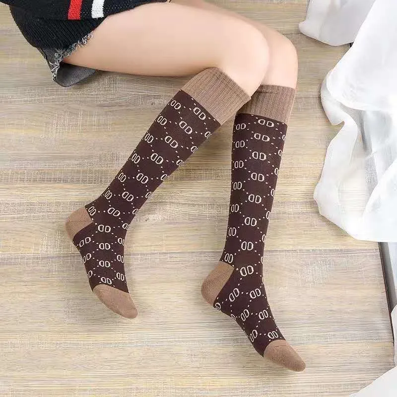 Fashion Printed Knee Socks Calf Socks Long High Tube Socks Female Korean Version ins trend Harajuku Style