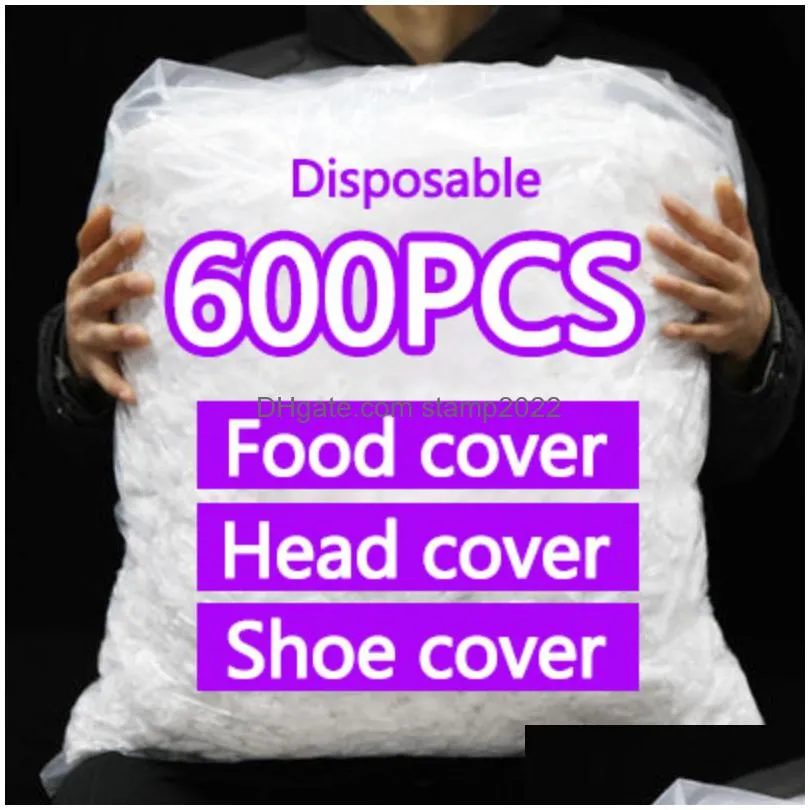 disposable food cover elastic plastic wrap food storage grade lids shoe cover shower headgear bowls caps  saver bag dust