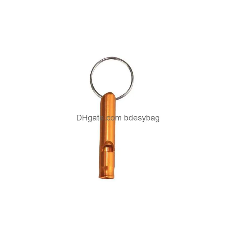 Noise Maker Outdoor Sport Tools Training Whistle Mtifunctional Aluminum Alloy Emergency Survival Whistles Keychain For Cam Hiking Drop Dh74C