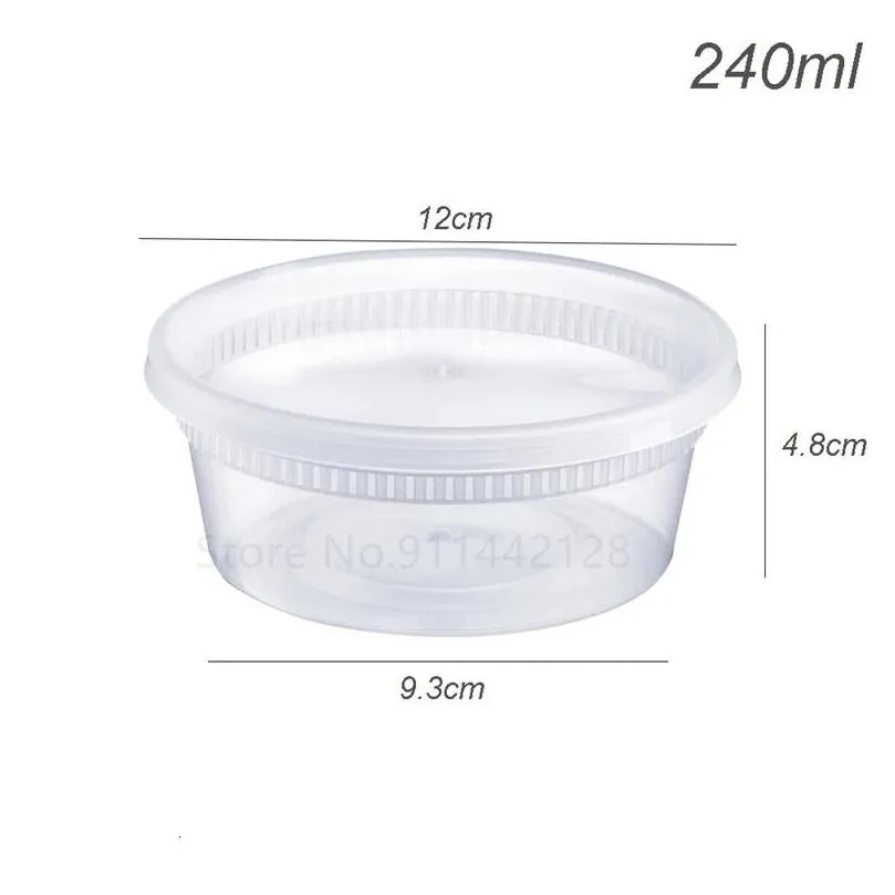 Disposable Take Out Containers 240Ml480Ml Plastic Deli Food Storage With Airtight Lids For Salads Kitchen Fridge 231211 Drop Delivery Dhnfu