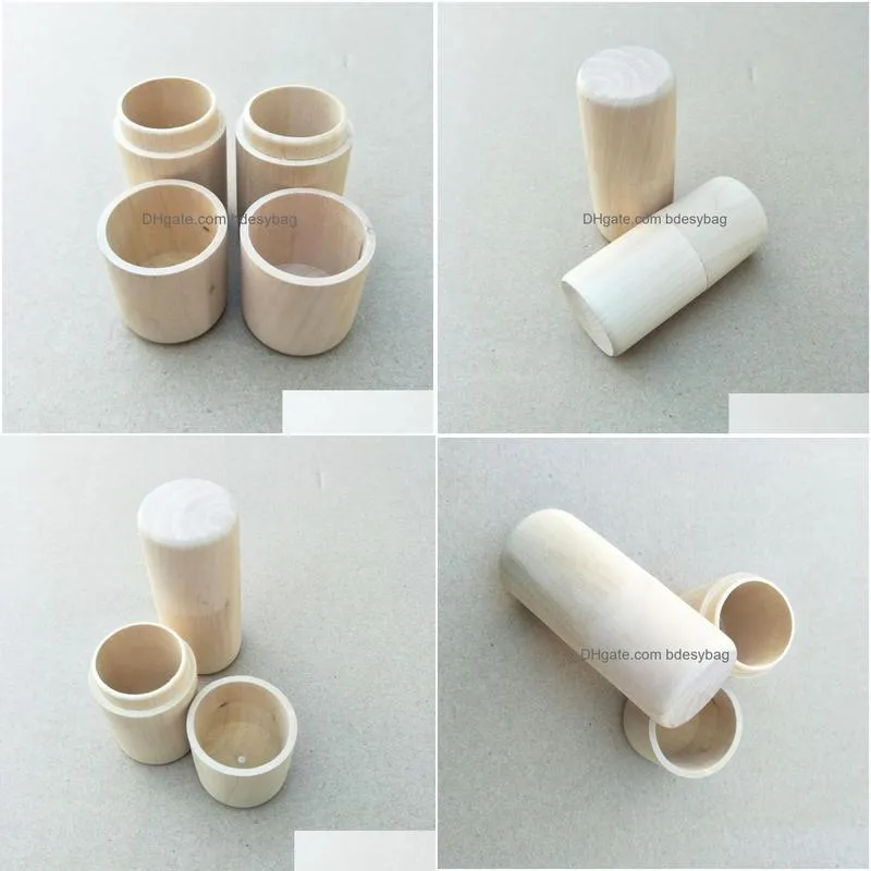 Storage Boxes & Bins Wooden Box Round Cylinder Oil Bottle Packaging For Gift/Jewelry/Cosmetics/Liquid Bottle/Essential 3.5X8.5Cm Lx016 Dhdlt
