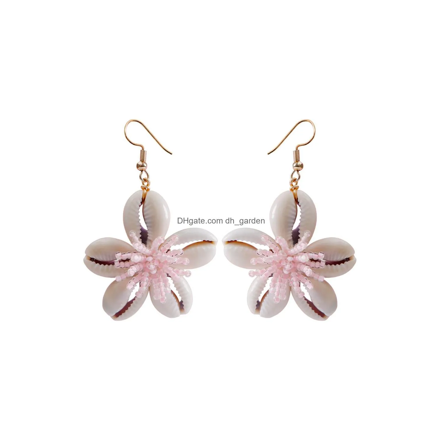 Dangle & Chandelier Ocean Wind Bohemia Conch Shell Flower Earrings For Women Hoop Bohemian Fringe Handmade Earring Drop Del Dhgarden Dhotj