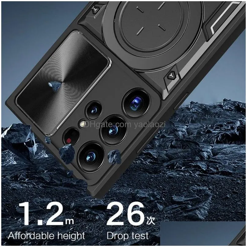 car mounted holder lens push window phone case suitable for s24 ultra incoming call flashing and anti drop s23 protective case