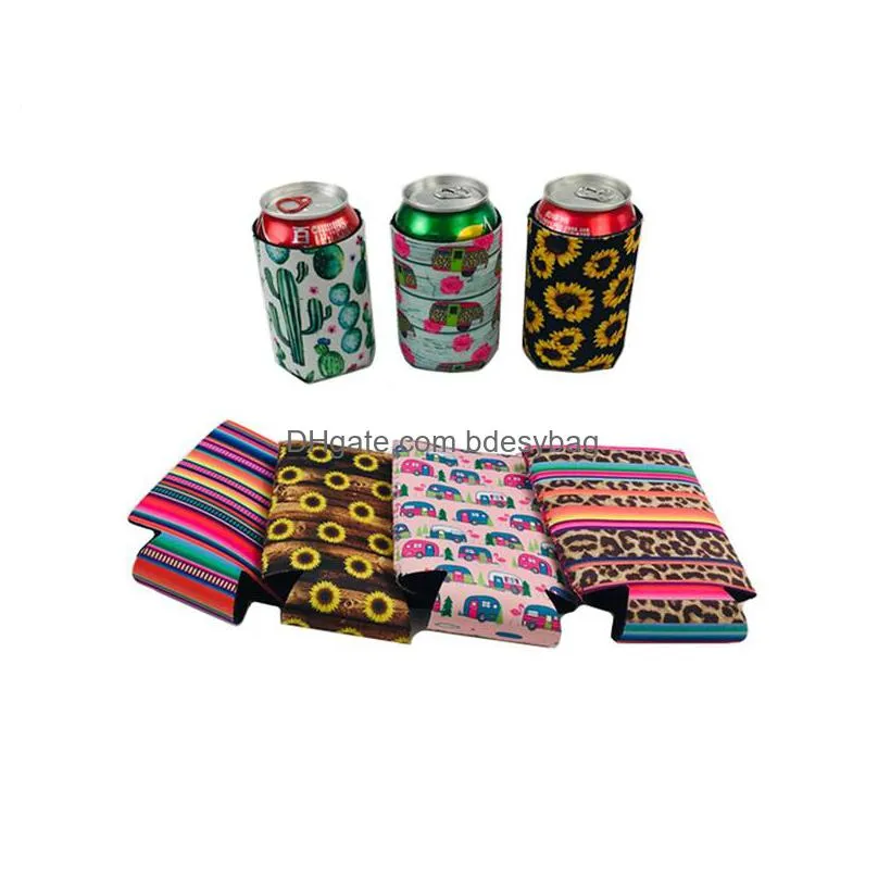 Other Bar Products Baseball Lattice Rainbow Flag Neoprene Beer Coolies For 12Oz Cans And Bottles Drink Coolers Diy Custom Wedding Part Dhukv