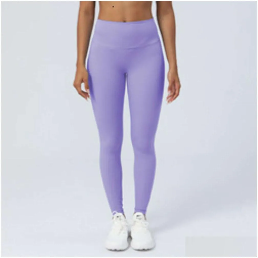 Lu Align Pant Women Yoga Leggings Womens High Waist Scrunch Skinny Solid Color Sweat-Wicking Elastic Running Drop Delivery Dhh9F