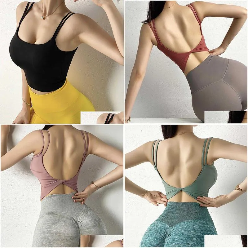 Women Y Sport Bra Breathable Running Crop Top Fitness Clothing Yoga Gym Padded Super Sports High Impact Tops Drop Delivery Dhh91