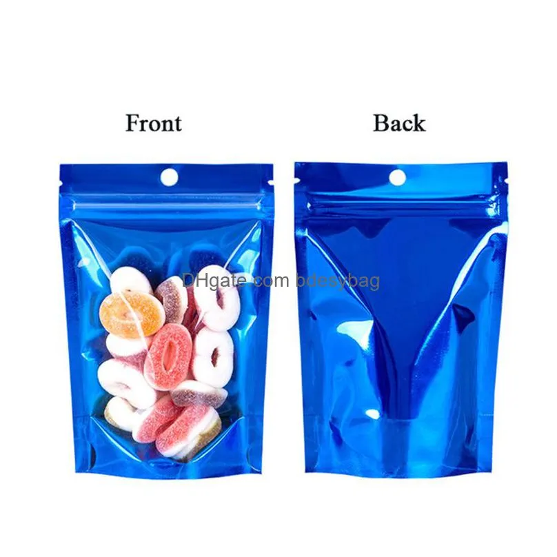 Storage Bags Colorf Reclosable Clear Front Plastic Mylar Foil Package Bags Reusable Aluminum Zipper Food Storage Wholesale Lx5157 Drop Dhffj