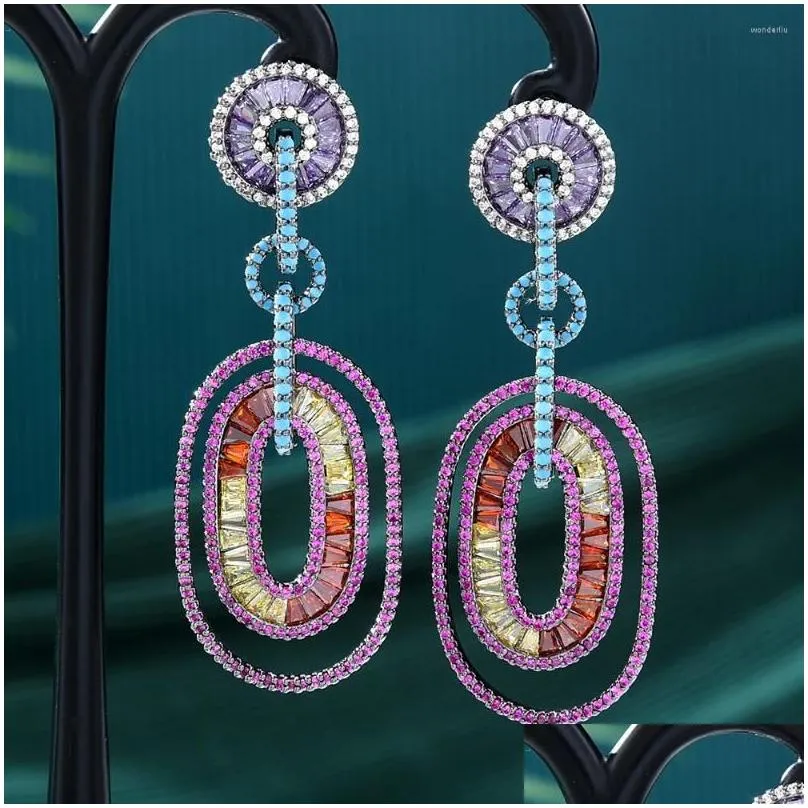 Dangle Earrings GODKI Luxury Bowknot Fairy Blue Snowflake Earring For Women Wedding Party Dubai Bridal Jewelry Boucle D`oreille Femme