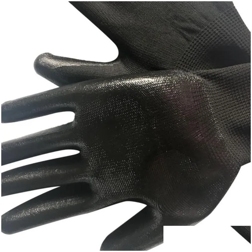 Disposable Gloves Breathable Working Gloves Nylon Dipped Labor Protection Anti-Oil Anti-Friction Antiskid Garden Cut Drop Delivery Hom Dhh2S
