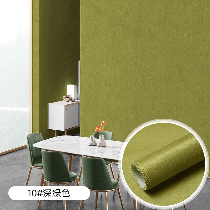 high-end imitation silk whole house thickened wall cloth new chinese engineering hotel solid color modern wall cloth