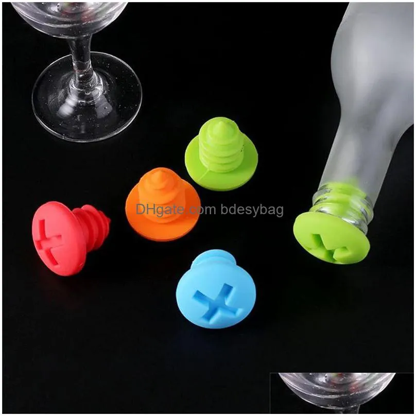 Bar Tools Sile Red Wine Stopper Screw Shape Bottle Cap Creative Accessories Home Party Use Food-Grade Kitchen Gadget Lx4135 Drop Deliv Dhgih