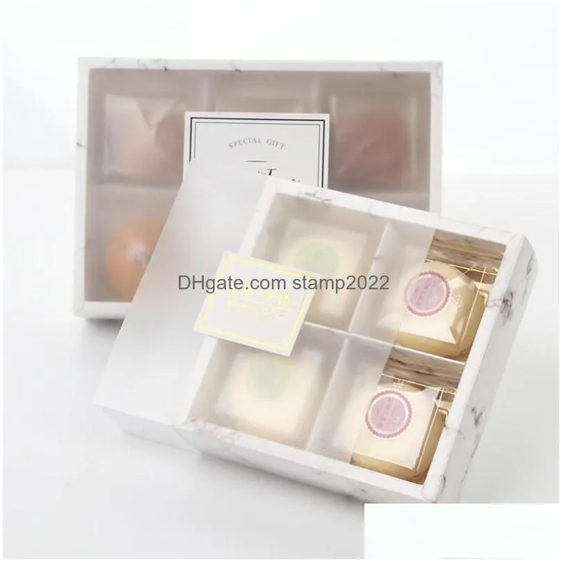 transparent frosted cake box gift wrap mooncake cakes pack packaging dessert macarons pastry packaging boxes lx3166 wjy591