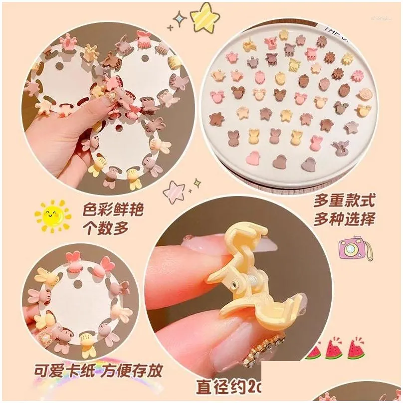 Hair Accessories Mini Cute Oat Colored Grab Clip For Children`s Sweet Braided Milk Tea Small Size With Hairpins