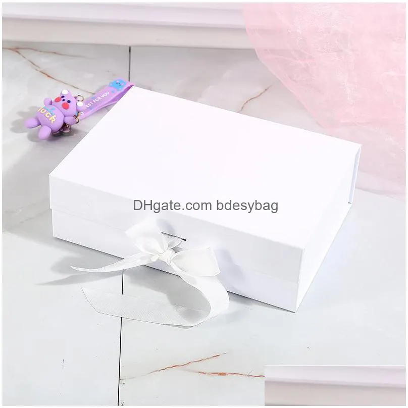 Gift Wrap 6 Colors Foldable Hard Gift Box With Ribbon Magnetic Closure Lid Favor Boxes Childrens Shoes Storage Lx4540 Drop Delivery Ho Dhfxe