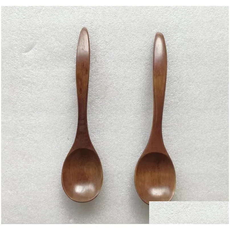 eco-friendly natural wooden spoon teaspoon tableware milk honey spoon soups coffee tea scoop kitchen baby dinnerware