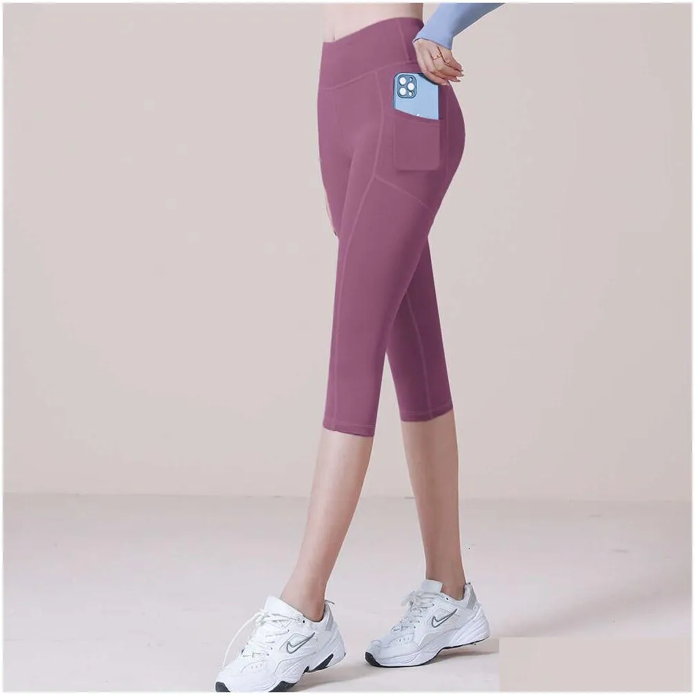 Lu Pant Align Lemon Yoga Outfit Push Up Fintness Leggings High Waist Slimming Tights Raises Butt Sports Tennis Gym Wear Women Running Dhg02