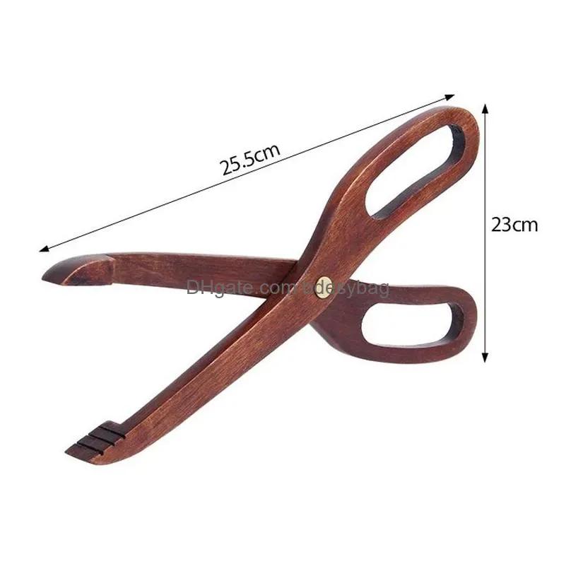 Other Kitchen Tools Kitchen Tongs Wood Food Barbecue Steak Bread Dessert Pastry Clip Clamp Buffet Cooking Tools Lx4374 Drop Delivery H Dhorv