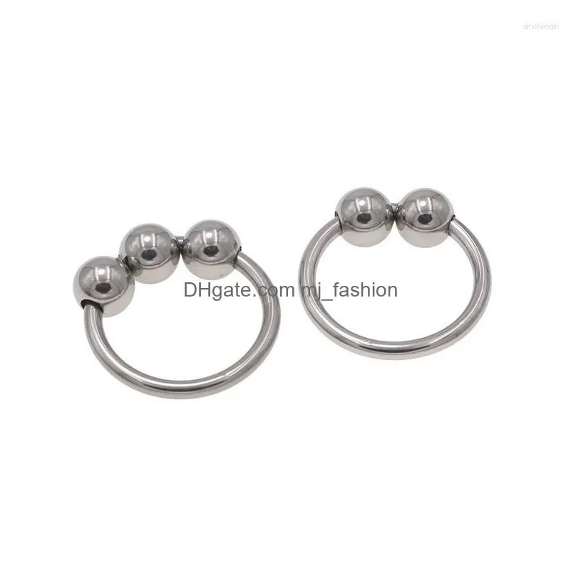 Gym Clothing Man Crotch Ring Underwear 304 Metal Stainless Resistant Rings With Balls Physcial Boxers Chasity Cage Apparel Lingerie D Dhzgk