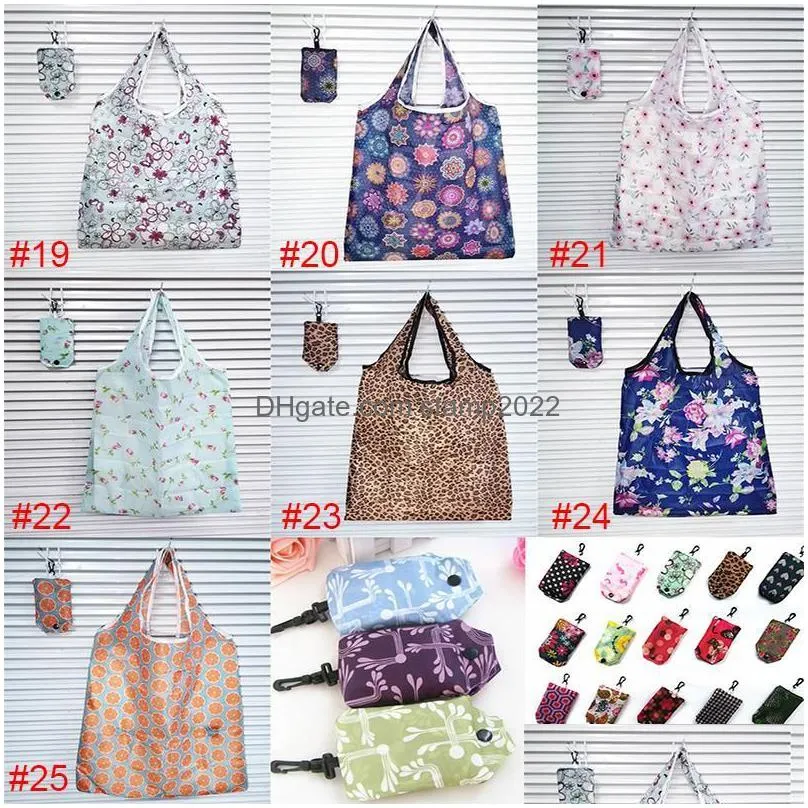 latest home storage nylon foldable shopping bags reusable eco-friendly folding bag ladies storage wholesale