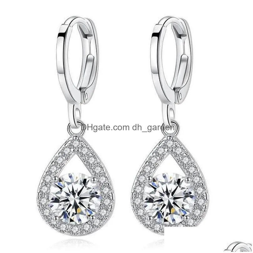 Dangle & Chandelier Cubic Zirconia Dangle Earrings Tear Drop Diamond Ear Rings Women Fashion Jewelry Will And Sandy Gift Dr Dhgarden Dht8L