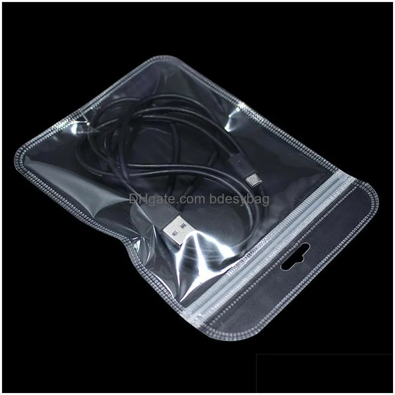 Packing Bags 20 Size Clear Plastic Self Seal Bags Electronic Accessories Storage Resealable Zipper Poly Jewelry Package Bag Hang Hole Dhhog