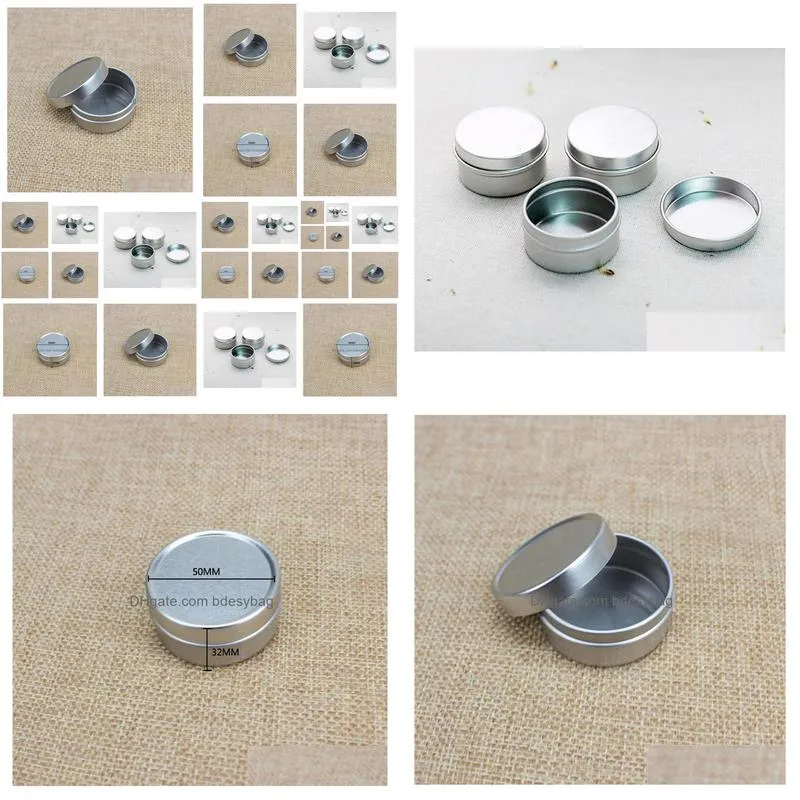 Packing Bottles 20G Empty Aluminum Cream Jars Cosmetic Jar 20Ml Tins Metal Lip Balm Container Drop Delivery Dhtu7