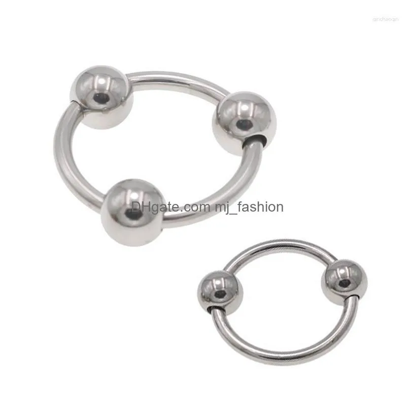 Gym Clothing Man Crotch Ring Underwear 304 Metal Stainless Resistant Rings With Balls Physcial Boxers Chasity Cage Apparel Lingerie D Dhzgk