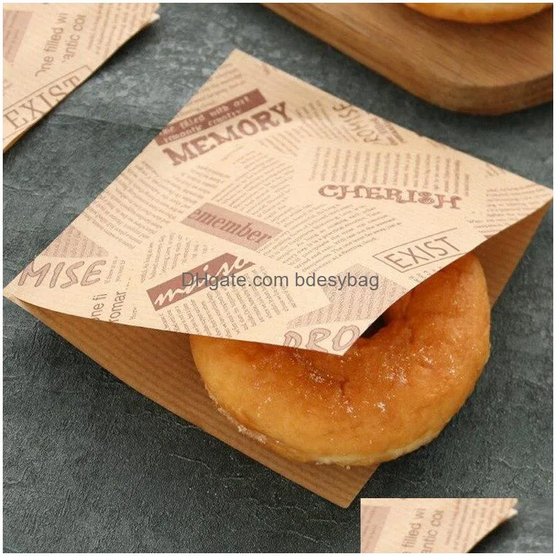 Baking & Pastry Tools Baking Package Food Pack Greaseproof Paper Bag Sandwich Donut Bread Wrapper Hamburger Kitchen Accessory Lx4995 D Dh0Bi