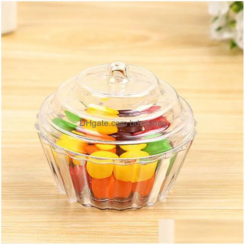 Party Favor Clear Mini Cake Stand Cupcake Favor Candy Box Wedding Birthday Container Plastic Party Treat Food Boxes Favours Za4975 Dro Dh5Sz