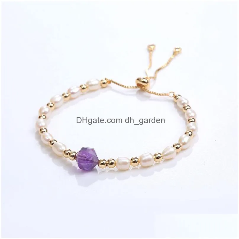 Charm Bracelets 2023 Natural Stone Freshwater Pearl Shell Flower Charm Bracelet Handmade Friendship Drop Delivery Jewelry Br Dhgarden Dhqpu